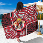 St Kilda Football Club Sarong Indigenous Monochrome Dot Art Mascot Style