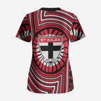 St Kilda Football Club Scrub Top Indigenous Monochrome Dot Art Mascot Style