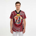 St Kilda Football Club Scrub Top Indigenous Monochrome Dot Art Mascot Style