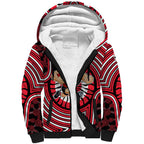 St Kilda Football Club Sherpa Hoodie Indigenous Monochrome Dot Art Mascot Style