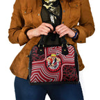 St Kilda Football Club Shoulder Handbag Indigenous Monochrome Dot Art Mascot Style