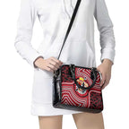 St Kilda Football Club Shoulder Handbag Indigenous Monochrome Dot Art Mascot Style