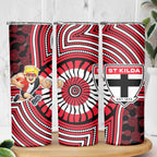 St Kilda Football Club Skinny Tumbler Indigenous Monochrome Dot Art Mascot Style
