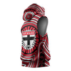 St Kilda Football Club Sleeveless Hoodie Indigenous Monochrome Dot Art Mascot Style