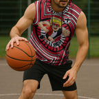 St Kilda Football Club Sleeveless Hoodie Indigenous Monochrome Dot Art Mascot Style