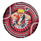St Kilda Football Club Spare Tire Cover Indigenous Monochrome Dot Art Mascot Style