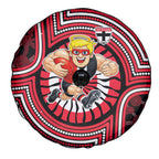 St Kilda Football Club Spare Tire Cover Indigenous Monochrome Dot Art Mascot Style