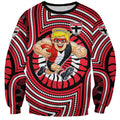 St Kilda Football Club Sweatshirt Indigenous Monochrome Dot Art Mascot Style