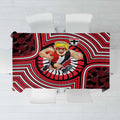 St Kilda Football Club Tablecloth Indigenous Monochrome Dot Art Mascot Style
