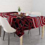 St Kilda Football Club Tablecloth Indigenous Monochrome Dot Art Mascot Style