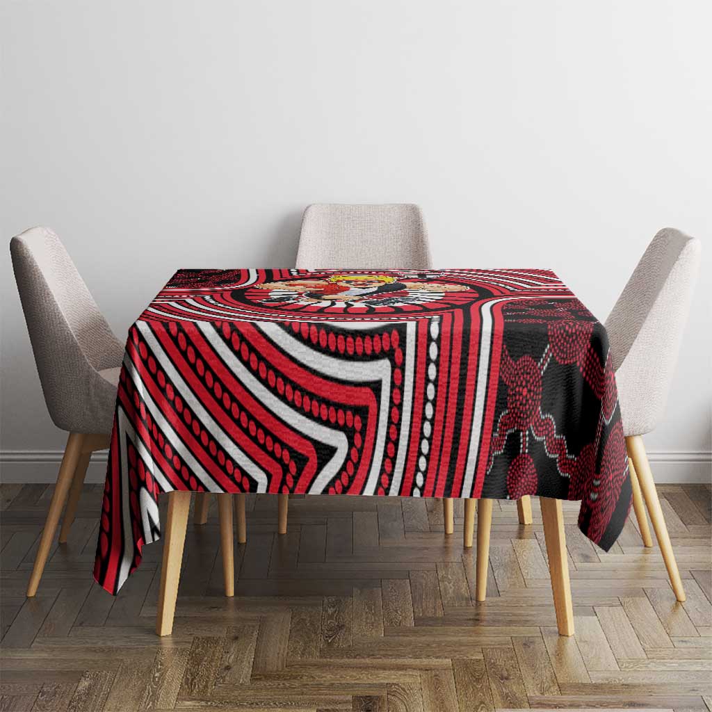St Kilda Football Club Tablecloth Indigenous Monochrome Dot Art Mascot Style
