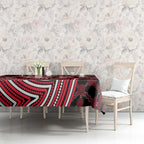 St Kilda Football Club Tablecloth Indigenous Monochrome Dot Art Mascot Style