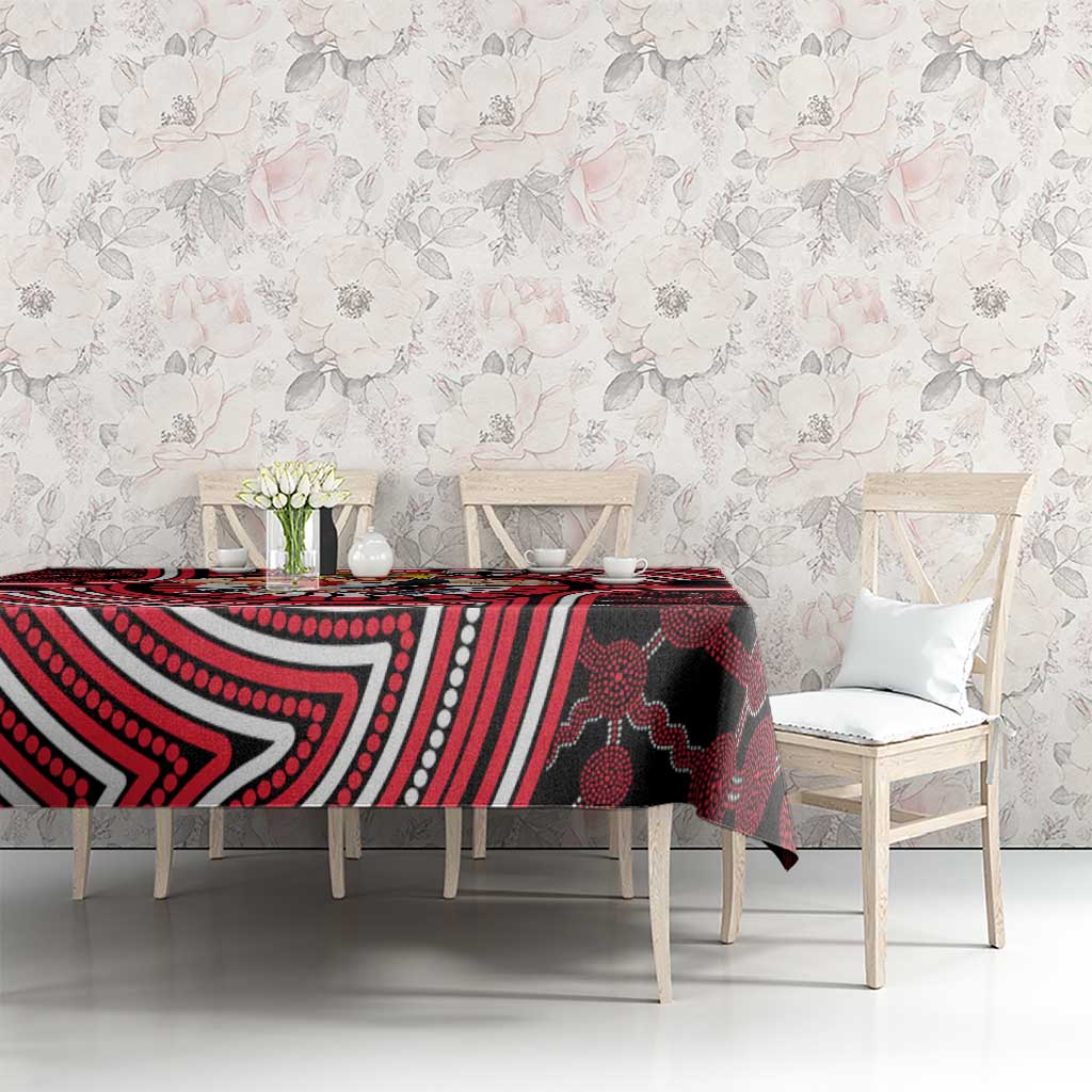 St Kilda Football Club Tablecloth Indigenous Monochrome Dot Art Mascot Style