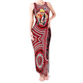St Kilda Football Club Tank Maxi Dress Indigenous Monochrome Dot Art Mascot Style