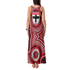 St Kilda Football Club Tank Maxi Dress Indigenous Monochrome Dot Art Mascot Style