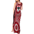 St Kilda Football Club Tank Maxi Dress Indigenous Monochrome Dot Art Mascot Style