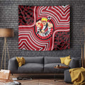 St Kilda Football Club Tapestry Indigenous Monochrome Dot Art Mascot Style