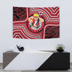 St Kilda Football Club Tapestry Indigenous Monochrome Dot Art Mascot Style