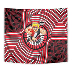 St Kilda Football Club Tapestry Indigenous Monochrome Dot Art Mascot Style