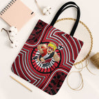 St Kilda Football Club Tote Bag Indigenous Monochrome Dot Art Mascot Style