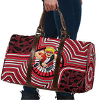 St Kilda Football Club Travel Bag Indigenous Monochrome Dot Art Mascot Style