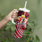 St Kilda Football Club Tumbler With Handle Indigenous Monochrome Dot Art Mascot Style