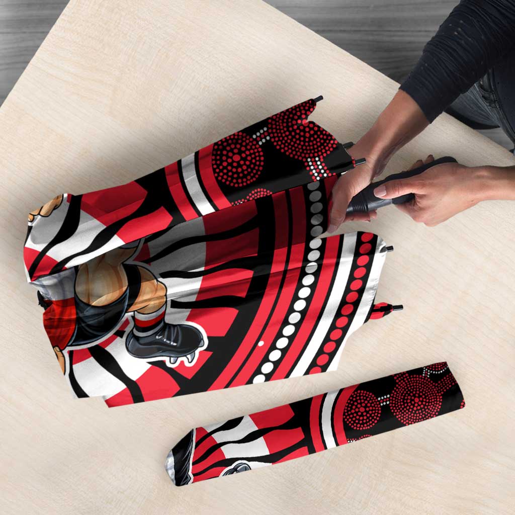 St Kilda Football Club Umbrella Indigenous Monochrome Dot Art Mascot Style