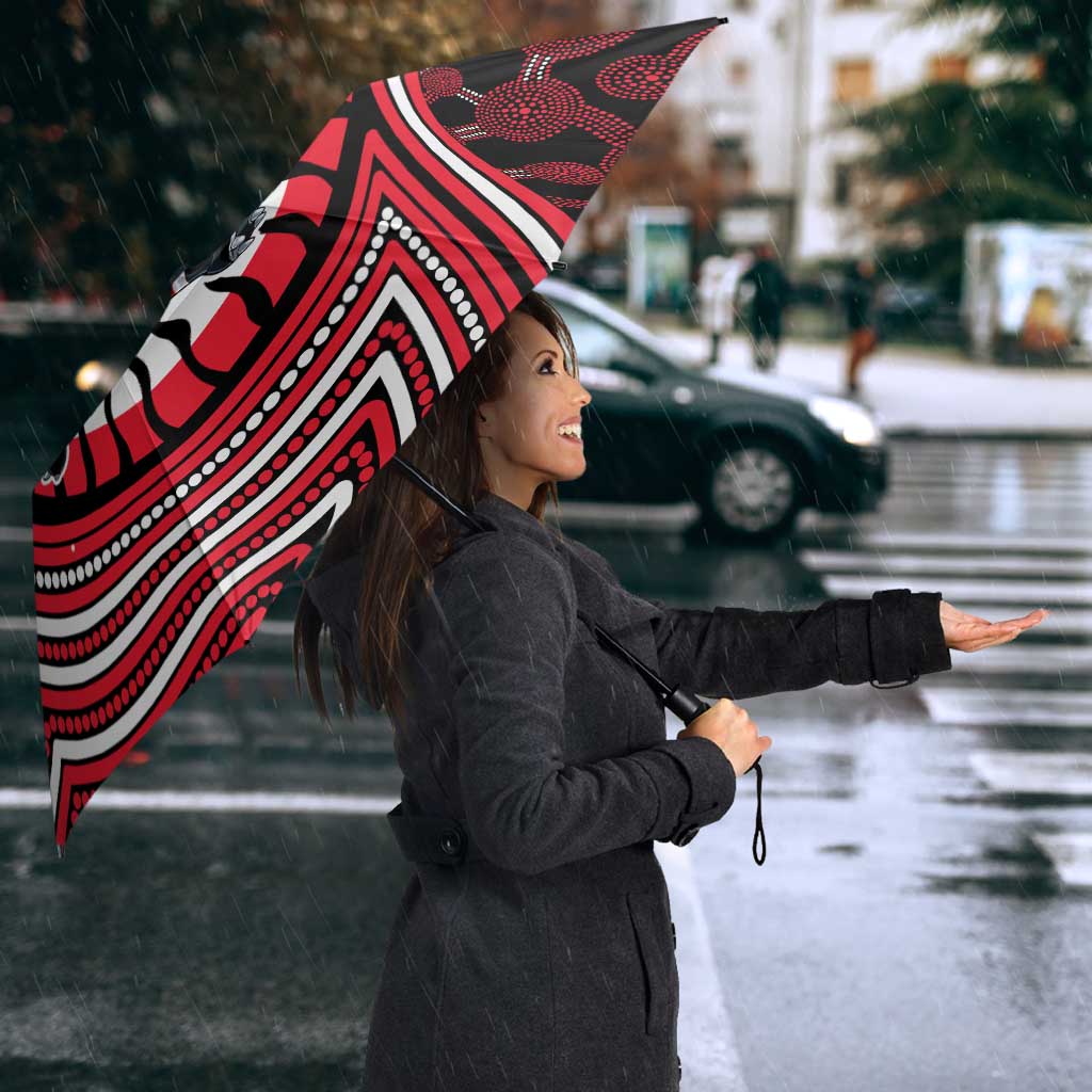St Kilda Football Club Umbrella Indigenous Monochrome Dot Art Mascot Style