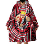 St Kilda Football Club Wearable Blanket Hoodie Indigenous Monochrome Dot Art Mascot Style