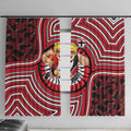 St Kilda Football Club Window Curtain Indigenous Monochrome Dot Art Mascot Style