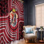 St Kilda Football Club Window Curtain Indigenous Monochrome Dot Art Mascot Style