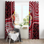 St Kilda Football Club Window Curtain Indigenous Monochrome Dot Art Mascot Style