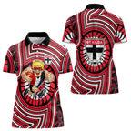 St Kilda Football Club Women Polo Shirt Indigenous Monochrome Dot Art Mascot Style