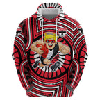 St Kilda Football Club Zip Hoodie Indigenous Monochrome Dot Art Mascot Style
