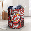 Sydney Swans Laundry Basket Indigenous Monochrome Dot Art Mascot Style