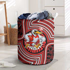 Sydney Swans Laundry Basket Indigenous Monochrome Dot Art Mascot Style