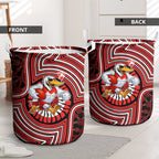 Sydney Swans Laundry Basket Indigenous Monochrome Dot Art Mascot Style