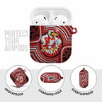 Sydney Swans AirPods Case Indigenous Monochrome Dot Art Mascot Style