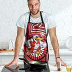 Sydney Swans Apron Indigenous Monochrome Dot Art Mascot Style