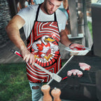 Sydney Swans Apron Indigenous Monochrome Dot Art Mascot Style