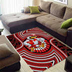 Sydney Swans Area Rug Indigenous Monochrome Dot Art Mascot Style