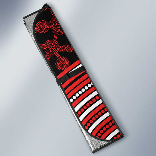 Sydney Swans Auto Sun Shade Indigenous Monochrome Dot Art Mascot Style