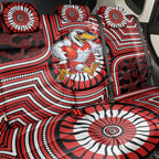 Sydney Swans Back Car Seat Cover Indigenous Monochrome Dot Art Mascot Style