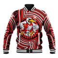 Sydney Swans Baseball Jacket Indigenous Monochrome Dot Art Mascot Style