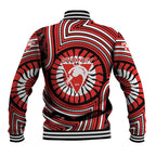 Sydney Swans Baseball Jacket Indigenous Monochrome Dot Art Mascot Style