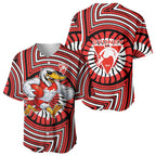 Sydney Swans Baseball Jersey Indigenous Monochrome Dot Art Mascot Style