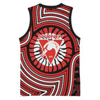 Sydney Swans Basketball Jersey Indigenous Monochrome Dot Art Mascot Style