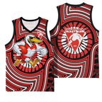 Sydney Swans Basketball Jersey Indigenous Monochrome Dot Art Mascot Style