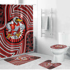 Sydney Swans Bathroom Set Indigenous Monochrome Dot Art Mascot Style