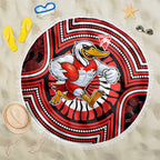 Sydney Swans Beach Blanket Indigenous Monochrome Dot Art Mascot Style